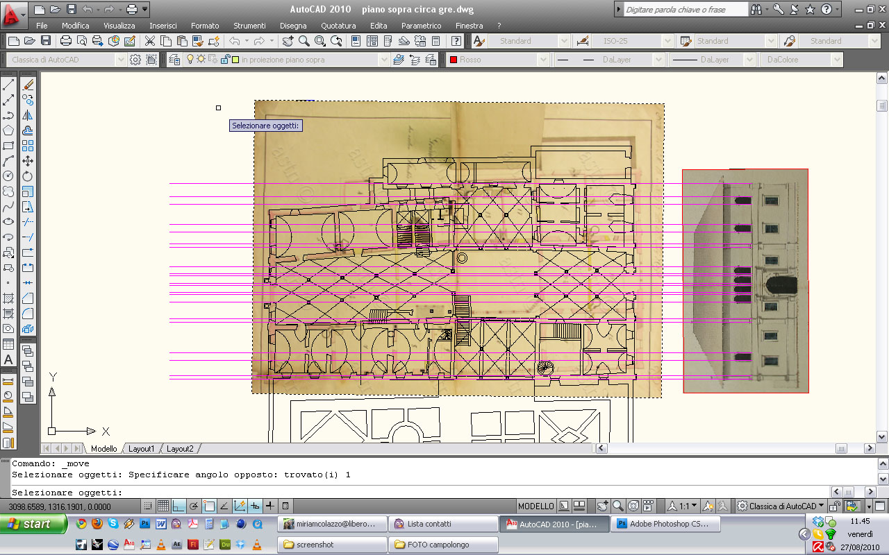 Autocad: problemi nel determinare un giusto rapporto tra prospetto e pianta a partire dal Ducati